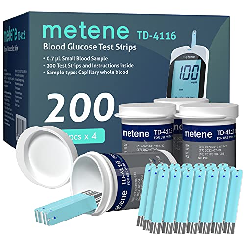 Metene TD-4116 Blood Glucose Test Strips, 200 Count Test Strips for Diabetes